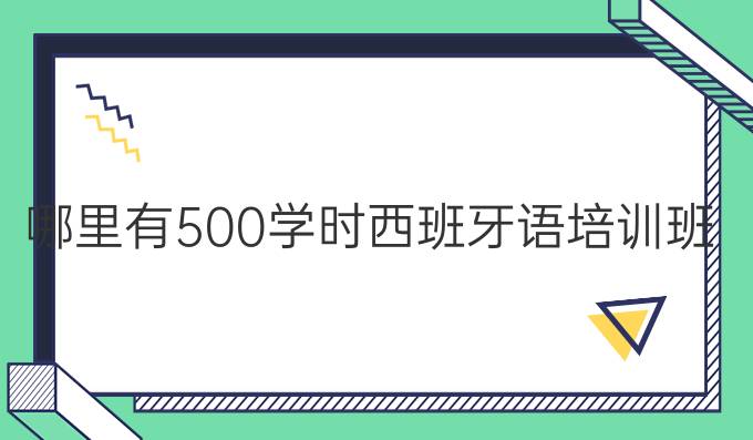 哪里有500學(xué)時西班牙語培訓(xùn)班？